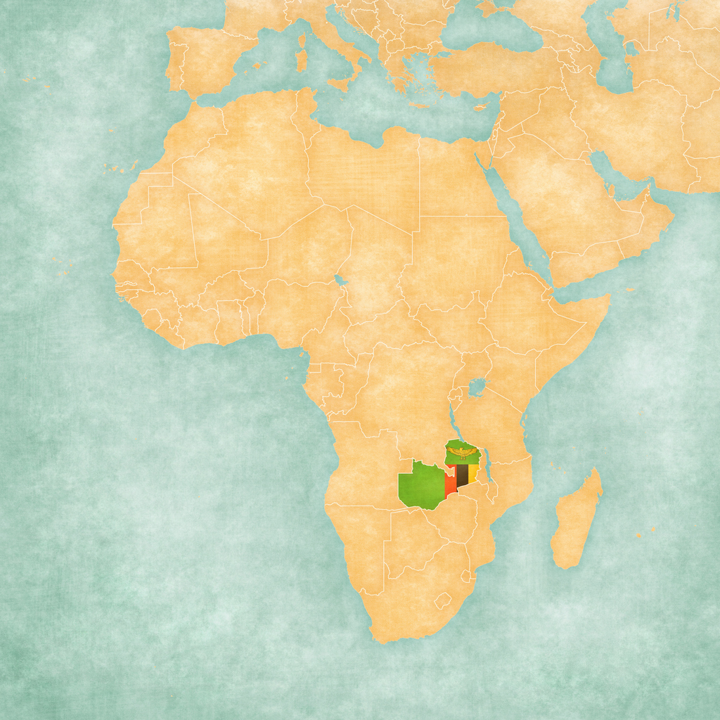 Map of Africa - Zambia - Manoverseas