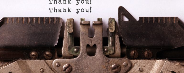 Thank you with typewriter